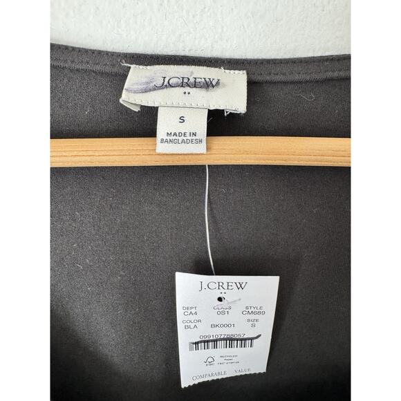 NWT J. Crew Mixed Knit Black Long Sleeve Midi Dress Size Small - Picture 7 of 8